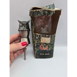 Vintage‎ Owl Auto Jigger Bar Tool Cocktail Mixer with Original Box